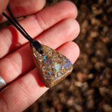 Australian Boulder Opal Freeform Pendant Necklace (N1051)