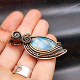Handmade Copper & Natural Labradorite Wire Wrap Necklace