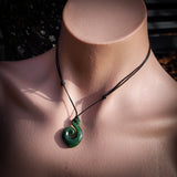 NZ Greenstone Pounamu Koru Pendant Necklace (N869)