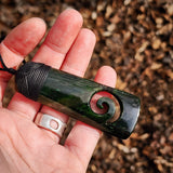 Natural Jade Koru Toki Pendant Necklace (N1072)