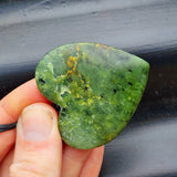 NZ Greenstone Pounamu Heart Pendant Necklace (N425)