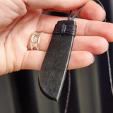 NZ Black Greenstone Pounamu Toki Pendant Necklace (N179)