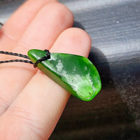 Natural Greenstone Pendant Necklace (AJJC2448)