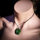 NZ Greenstone Pounamu Koru Pendant Necklace (N881)