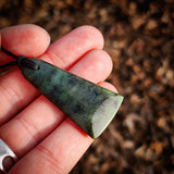 NZ Greenstone Pounamu Toki Pendant Necklace (N982)