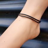 Nephrite Jade / Greenstone One Off Macrame Anklet (1A3-779)