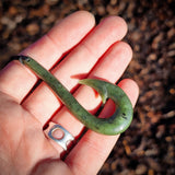 Natural Jade Long Hook Pendant Necklace (N2169)