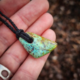 Genuine Arizona Turquoise Freeform Pendant Necklace (N1170)