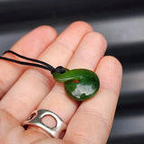 Natural Greenstone Small Twist Pendant Necklace