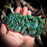 NZ Greenstone Pounamu XL Tiki Pendant Necklace (N803)