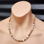 Tan & White Coconut Surfer Choker Necklace