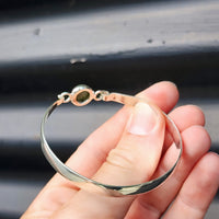 Solid Sterling Silver & Natural Labradorite Handmade Cuff Bracelet