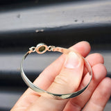 Solid Sterling Silver & Natural Labradorite Handmade Cuff Bracelet