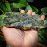 416g FLASH Raw Labradorite Carving Slice (S14B1)