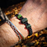 NZ Greenstone Pounamu One Off Macrame Bracelet (1A3-841)