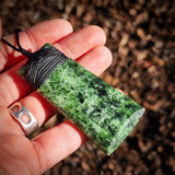 NZ Greenstone Pounamu Toki Pendant Necklace (N1043)