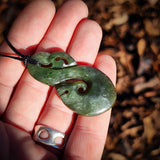 NZ Greenstone Pounamu Manaia Pendant Necklace (N884)