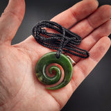 Natural Jade Koru Pendant Necklace (N2164)