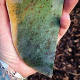 386g Raw Nephrite Jade Carving Slice (R14B680)