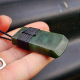 NZ Greenstone Pounamu Toki Pendant Necklace (N371)