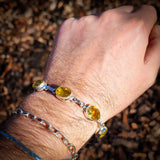925 Sterling Silver & Citrine Stone Chain Bracelet