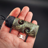 Natural Obay Stone / Polychrome Schist Koru Toki Pendant Necklace (N2148)