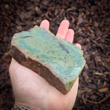 597g Raw Nephrite Jade Carving Slice (R14B654)