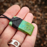 Genuine Arizona Turquoise Toki Pendant Necklace (N1163)
