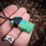 Genuine Arizona Turquoise Toki Pendant Necklace (N1167)