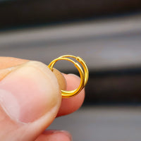12mm Solid 925 Sterling Silver Gold Sleeper Hoop Earrings