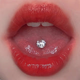 14G CZ Stainless Steel Tongue Bar Piercing