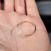 25mm Solid 925 Sterling Silver Rose Gold Round Hoop Earrings