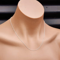 Solid Sterling Silver 1mm 45cm Chain Necklace