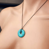 30mm Turquoise Donut Pendant Necklace