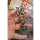 3pcs Set Natural Turquoise & Coconut Wood Bracelets