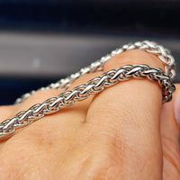 5mm Solid Stainless Steel Wheat Chain Necklace