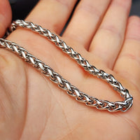 5mm Wheat Braid Solid Stainless Steel Chain Bracelet