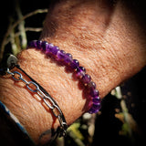 6mm Natural Amethyst Elastic Bracelet