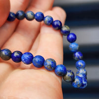 6mm Natural Lapis Lazuli Elastic Bead Bracelet