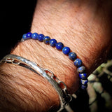 Natural Lapis Lazuli Elastic Bead Bracelet