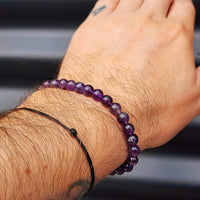 6mm Natural Amethyst Elastic Bracelet