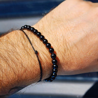 6mm Natural Obsidian Elastic Bead Bracelet