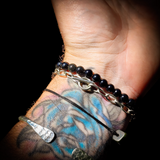 Natural Obsidian Elastic Bead Bracelet