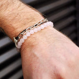 Adults 6mm Rose Quartz Elastic Bracelet