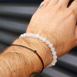 6mm White Quartz Elastic Bracelet