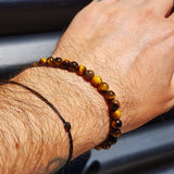 6mm Natural Tigers Eye Elastic Bracelet