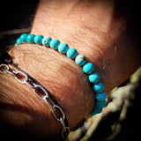 6mm Turquoise Stones Elastic Bracelet