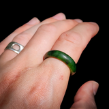 (T) 8mm Natural Nephrite Jade / Greenstone Band Ring