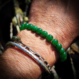 8mm Nephrite Jade / Greenstone Elastic Bracelet
