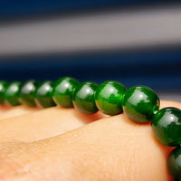 8mm Natural Nephrite Greenstone Elastic Bracelet